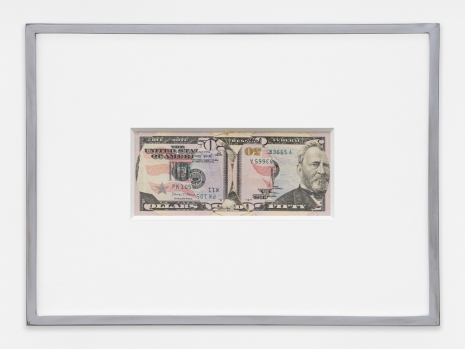 Walead Beshty, Blind Collage (Three 180o Rotations, United States Federal Reserve Fifty-Dollar Note: Series 2017, Issued by Federal Reserve Bank of Dallas, Texas, Printed in Fort Worth, Texas, Plate Position B2, Front Plate No. 11, Back Plate No. 10, Serial No. PK1, 2021 , Regen Projects