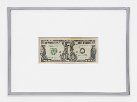 Walead Beshty, Blind Collage (Three 180o Rotations, United States Federal Reserve One-Dollar Note: Series 2013, Issued by Federal Reserve Bank of San Francisco, California, Printed in Fort Worth, Texas, Plate Position A5, Front Plate No. 89, Back Plate No. 69, Seri, 2024, Regen Projects