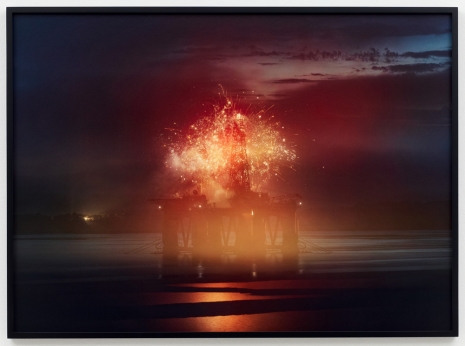 Julian Charrière, Controlled Burn | Oil Platform, 2024, Sies + Höke Galerie