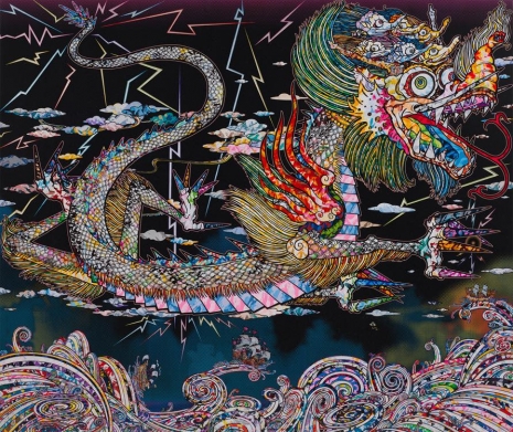 Takashi Murakami, Blue Dragon Soars Through the Universe, 2024 , Gagosian