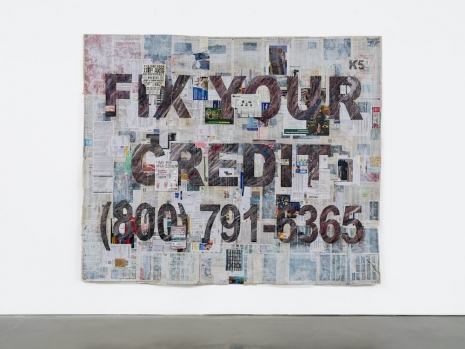 Walead Beshty , Bandit Sign Painting [FIX YOUR CREDIT (800) 791-6365 (Los Angeles Times, Sunday 21 January 2024; Los Angeles, California)], 2024 , Regen Projects