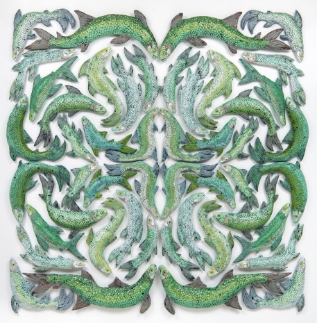 Zachary Armstrong , Fish Wall - green, 2024 , Tilton Gallery