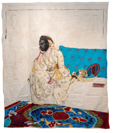 Roméo Mivekannin , Woman in Turkish dress, after Jean-Etienne Liotard, 2023, Galerie Barbara Thumm