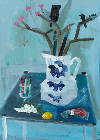 Georgina Gratrix, The Studio (brush pot with birds), 2025 , Monica De Cardenas