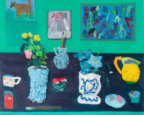 Georgina Gratrix, The Reluctant Bride and yellow jug (a table top arrangement), 2025 , Monica De Cardenas