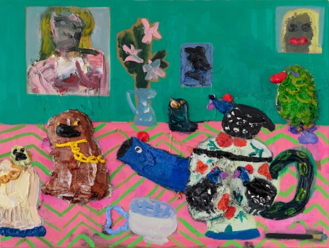 Georgina Gratrix, Ardmore Teapot with Staffordshires, 2025 , Monica De Cardenas