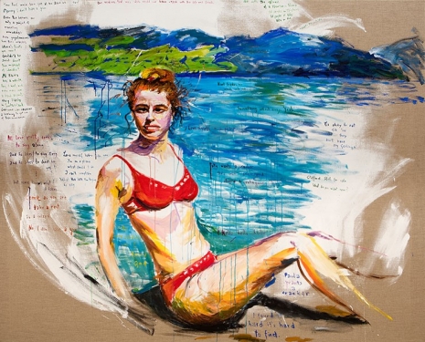 Elke Silvia Krystufek, Kurt Cobain at the Basel Art Fair and me at the Vierwaldstättersee, 2003, Galerie Bernd Kugler