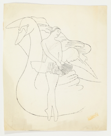 Andy Warhol, Female Ballet Dancer and Swan, c. 1955 , Anton Kern Gallery
