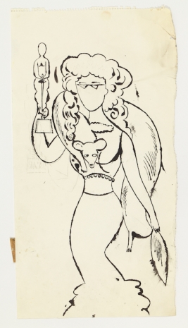 Andy Warhol, Female Wearing Fur Holding Oscar, c. 1954 , Anton Kern Gallery