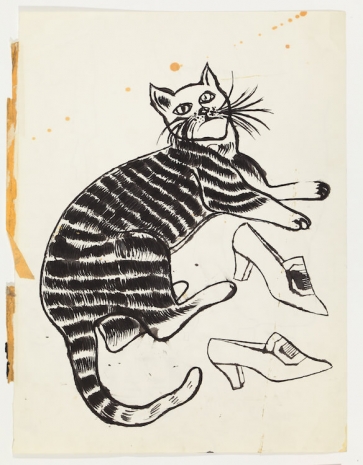 Andy Warhol, Reclining Cat With Two Shoes, c. 1956 , Anton Kern Gallery
