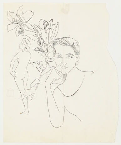 Andy Warhol, Female Head With Flowers And Full Figure, c. 1955 , Anton Kern Gallery