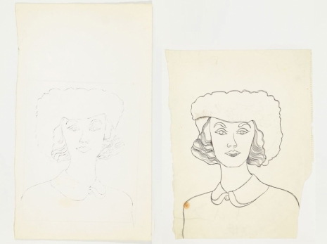 Andy Warhol, Female Head in Flowered Hat, c. 1957 - 1958 , Anton Kern Gallery