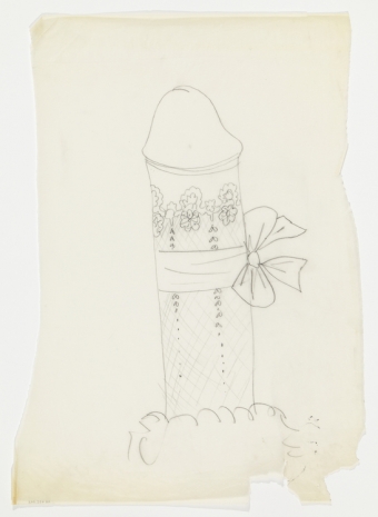 Andy Warhol, Male Genitals With Bow, c. 1956 , Anton Kern Gallery