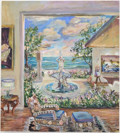 Johnny DeFeo , Private Beachfront with Shell Chair and Neptune fountain, 2025 , GAVLAK