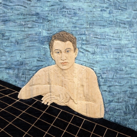 Stephan Balkenhol, Man in Pool, 2023 , Galerie Forsblom