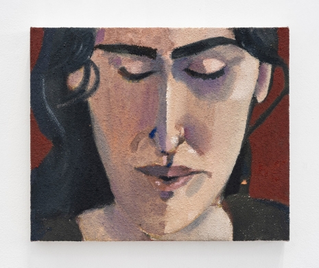 Mikael Lo Presti, Face with Red Background, 2025, galerie frank elbaz