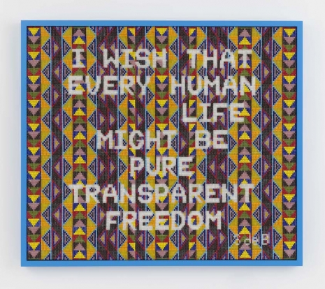 Jeffrey Gibson, I WISH THAT EVERY HUMAN LIFE MIGHT BE PURE TRANSPARENT FREEDOM, 2025 , Hauser & Wirth