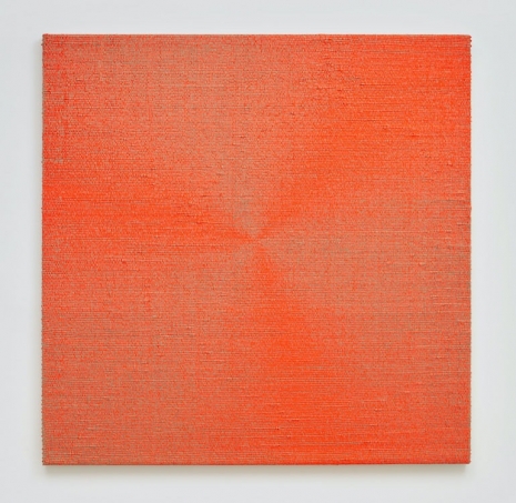 Analia Saban, Woven Three-Blade Fan (Fluorescent Orange) #1, 2025 , Tanya Bonakdar Gallery