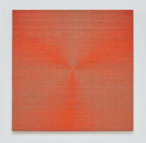 Analia Saban, Woven Three-Blade Fan (Fluorescent Orange) #3, 2025 , Tanya Bonakdar Gallery