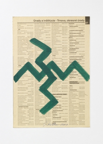 Július Koller, Untitled (Newsprint), 1997 , The Mayor Gallery