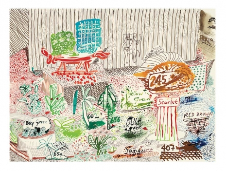 David Hockney , Ink Test, 19th to 21st March, 2019 , Galerie Lelong