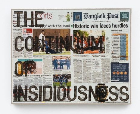 Rirkrit Tiravanija, untitled 2024 (the continuum of insidiousness, bangkok post, may 16, 2023), 2024, Galerie Chantal Crousel