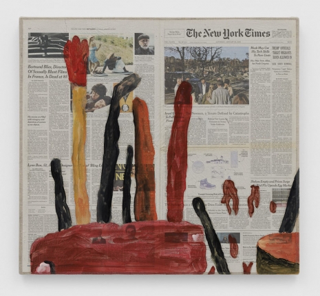 Rirkrit Tiravanija, untitled 2025 (doomsday dirty paintbrushes) (new york times, january 25, 2025), 2025 , Gladstone Gallery