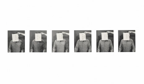 John Baldessari , Portrait: Artist's Identity Hidden with Name/Date Cards (4 MR. 74), 1974, Sprüth Magers