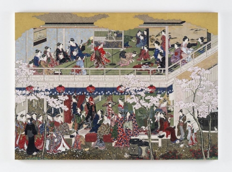 Takashi Murakami, Kitagawa Utamaro’s “Flowers of Yoshiwara” Dogs and Cats Intoxicated by Cherry Blossoms - SUPERFLAT, 2025 - 2026, Perrotin