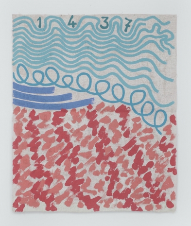 Giorgio Griffa , Tre linee con arabesco n.1437, 1994 , Casey Kaplan