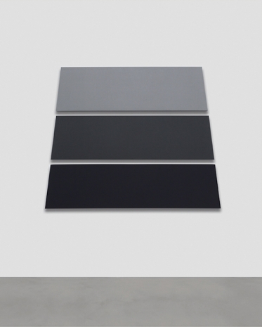 Alan Charlton , Trapezium in 3 Parts with 3 Greys, 2021 , A arte Invernizzi