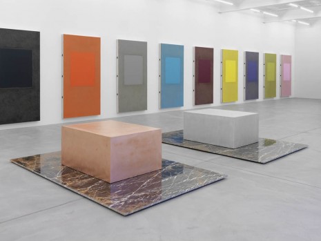 Sam Falls, Untitled (Marble, copper & aluminum box sculpture diptych), 2013, Galerie Eva Presenhuber
