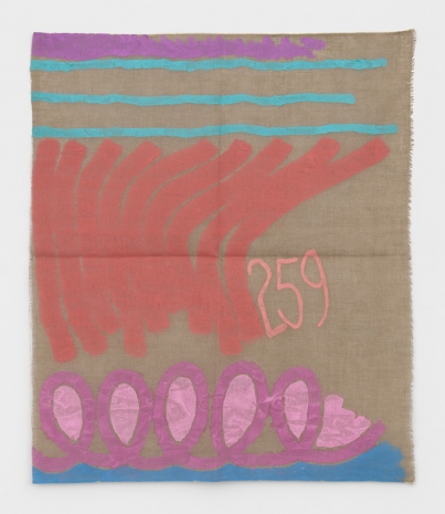 Giorgio Griffa, Tre linee con arabesco n. 259, 1992 , Casey Kaplan