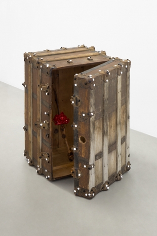 Ruoxi Jin, In the warm winter of 2020, scientist Juoxi G. lost his favourite suitcase during a research trip on microclimates. Five years later, a steamer trunk marked with his initials arrived— bearing the same pair of holes on its body. Archaeologists have da, 2025, Mennour