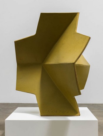 John Mason, Folded Cross, Yellow-Gold, 2002, David Kordansky Gallery
