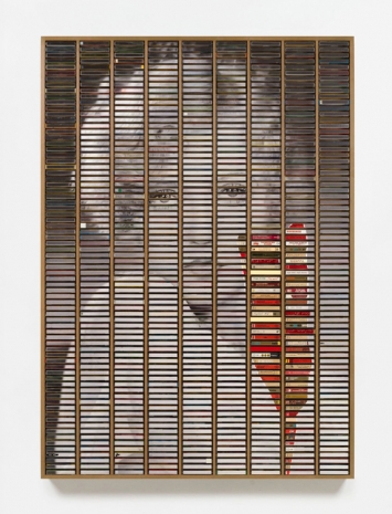 Gregor Hildebrandt, Marion Davies cassette shelf, 2025, Perrotin