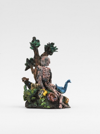 Bram Demunter, Tree with pink skeleton and goose, 2026 , Tim Van Laere Gallery