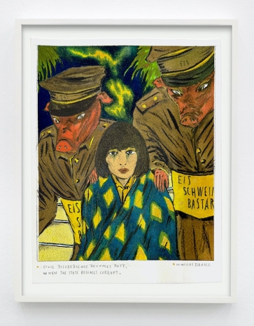 Marcel Dzama , Civil disobedience becomes duty when the state becomes corrupt., 2025 , Sies + Höke Galerie