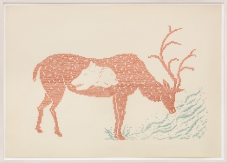 Claudia Losi, Rimettaggi - Cervo alla fonte (lupo), 2025 , Monica De Cardenas