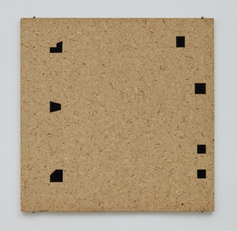 Haim Steinbach, Particle Board Panel with Black Shapes #3, 1976 , Tanya Bonakdar Gallery