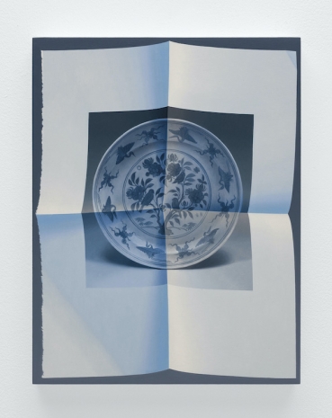 Olivia Jia , Page unfolded (dish with flowers and birds, 1651, 2026 , The Approach