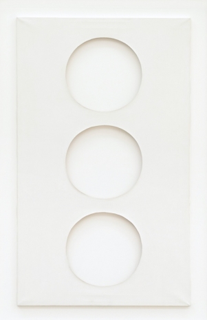 Dadamaino, Volume (3 holes white), 1959 , The Mayor Gallery