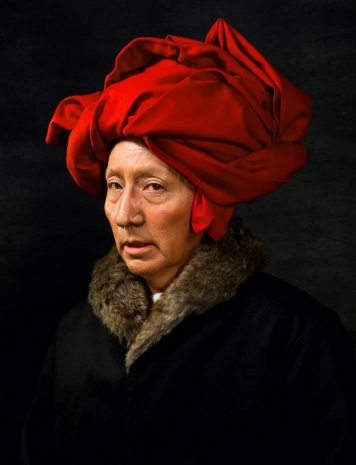 Yasumasa Morimura , Self-Portraits through Art History (Van Eyck in a Red Turban), 2016/2018 , Luhring Augustine Chelsea