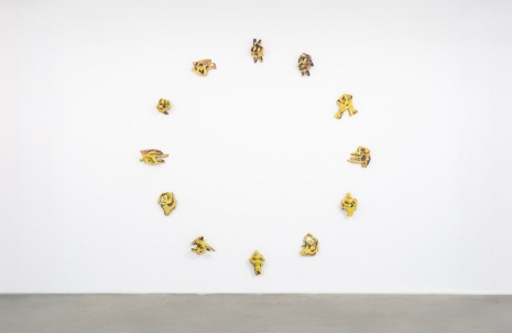 Andrew Lord, circle of twelve embraces, in yellow light, 2019 , Gladstone Gallery