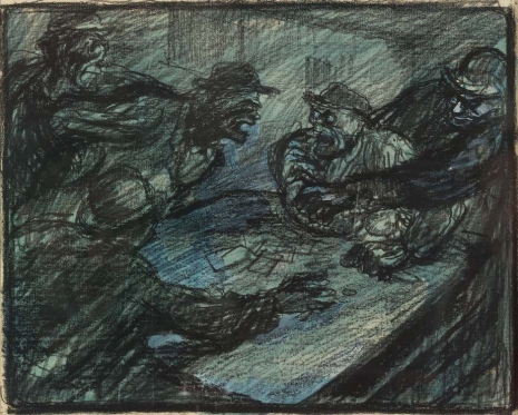 George Grosz , Streit am Spieltisch, 1912 , Tim Van Laere Gallery