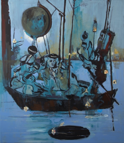 Uwe Wittwer, Bâteau des fous (Ship of fools / Narrenschiff), 2022, Galerie Peter Kilchmann