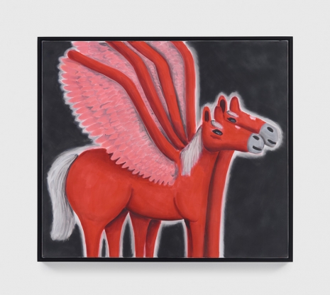 Andrew Sim , portrait of two red horses with wings, 2026 , Anton Kern Gallery