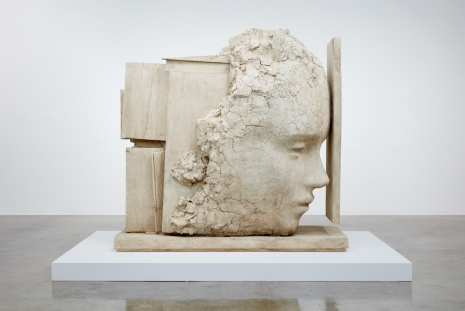 Mark Manders, Bonewhite Clay Head with Vertical Cloud, 2024-2025 , Tanya Bonakdar Gallery