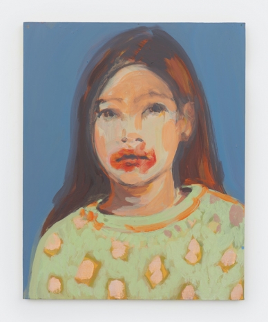 Claire Tabouret, Makeup (green and orange), 2016, Perrotin