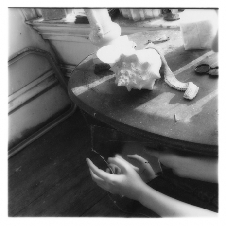 Francesca Woodman, But Lately I Find a Sliver of Mirror Is Simply to Slice an Eyelid, c. 1975–77, Gagosian